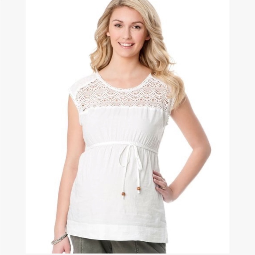 Motherhood Maternity Sleeveless Lace Top